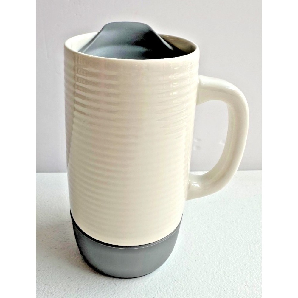 Ello Jane Travel Mug 18oz Gray Ceramic Slider Lid Handle 2 Pc Modern Minimalist